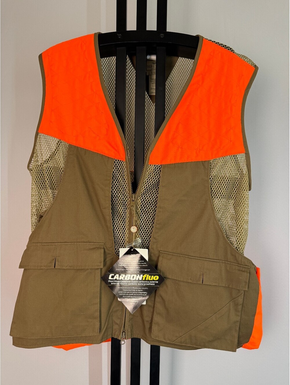 Beretta Upland Hunting Vest XXL Olive Blaze Orange Mesh Shooting GUX4 Breathable